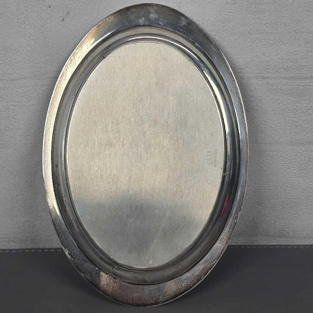 Reed & Barton Sterling Silver Oval Tray Serving Platter X133 Vintage 7.5